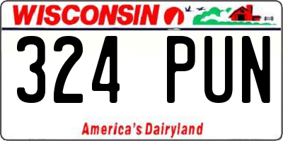 WI license plate 324PUN
