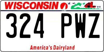WI license plate 324PWZ