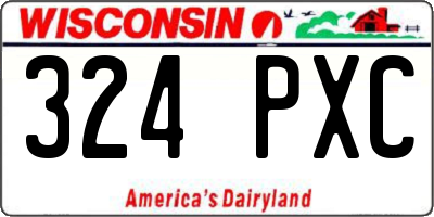 WI license plate 324PXC