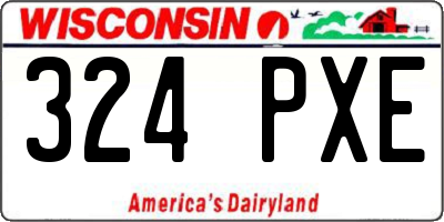 WI license plate 324PXE