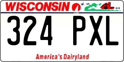WI license plate 324PXL