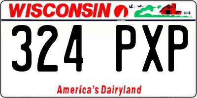 WI license plate 324PXP
