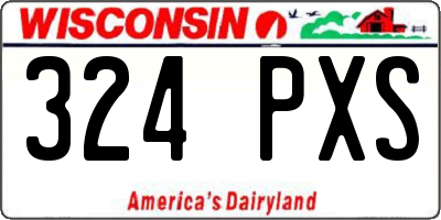 WI license plate 324PXS