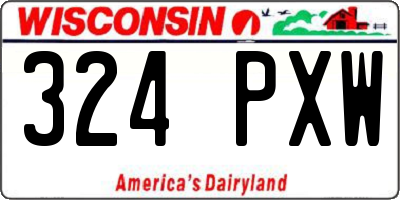 WI license plate 324PXW