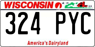 WI license plate 324PYC