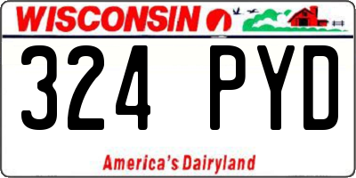 WI license plate 324PYD