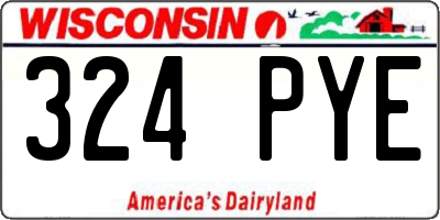 WI license plate 324PYE