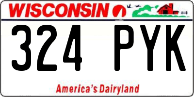 WI license plate 324PYK