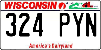 WI license plate 324PYN