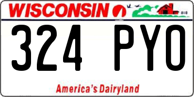 WI license plate 324PYO