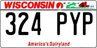 WI license plate 324PYP