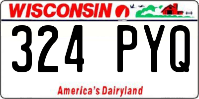 WI license plate 324PYQ
