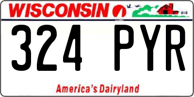 WI license plate 324PYR