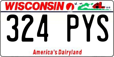 WI license plate 324PYS