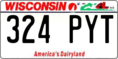 WI license plate 324PYT