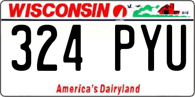WI license plate 324PYU