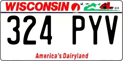 WI license plate 324PYV