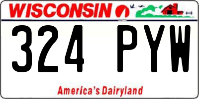 WI license plate 324PYW