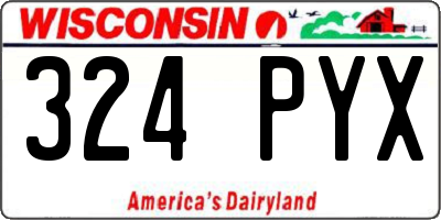 WI license plate 324PYX