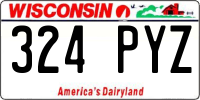 WI license plate 324PYZ