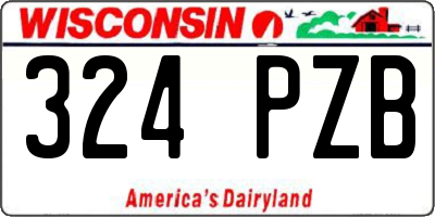 WI license plate 324PZB