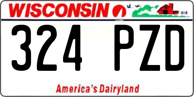 WI license plate 324PZD