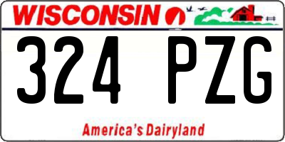 WI license plate 324PZG