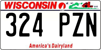 WI license plate 324PZN