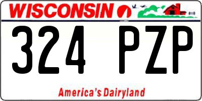 WI license plate 324PZP