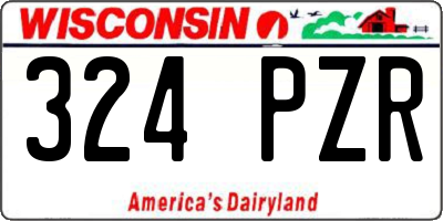 WI license plate 324PZR