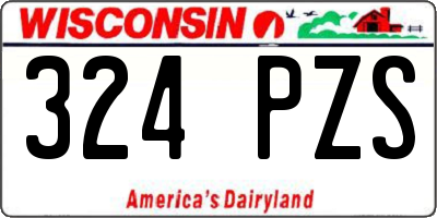 WI license plate 324PZS