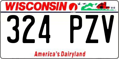 WI license plate 324PZV