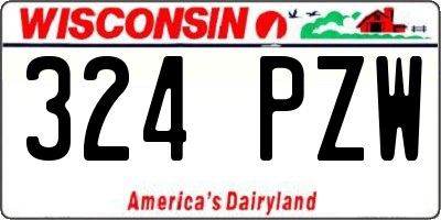 WI license plate 324PZW