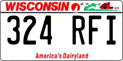 WI license plate 324RFI