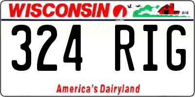 WI license plate 324RIG