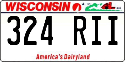 WI license plate 324RII