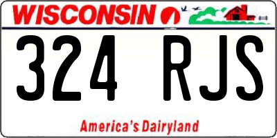 WI license plate 324RJS