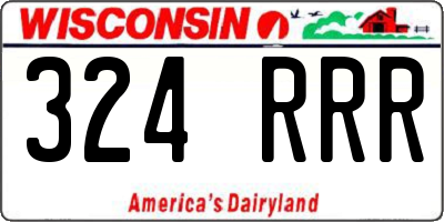 WI license plate 324RRR