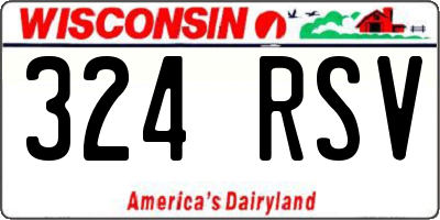 WI license plate 324RSV