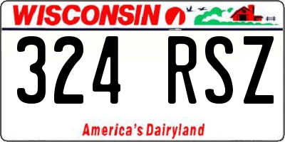 WI license plate 324RSZ