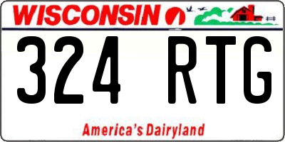 WI license plate 324RTG