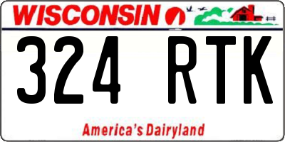 WI license plate 324RTK