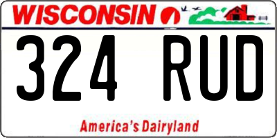 WI license plate 324RUD