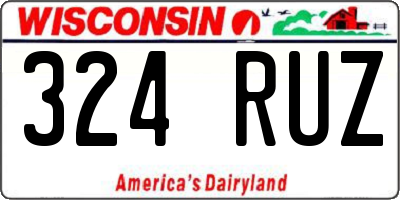 WI license plate 324RUZ
