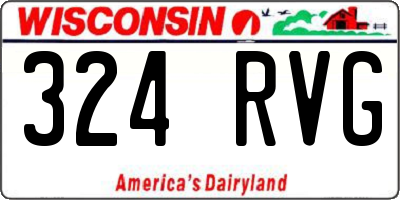 WI license plate 324RVG