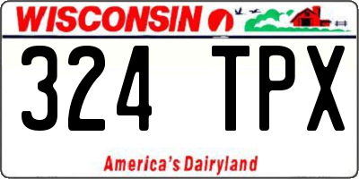 WI license plate 324TPX