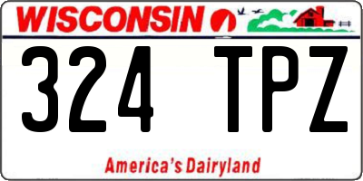 WI license plate 324TPZ