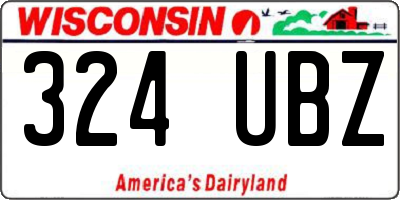 WI license plate 324UBZ