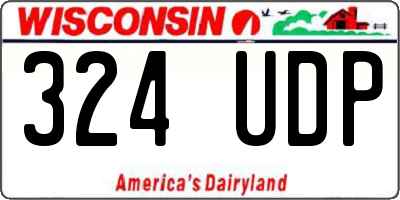WI license plate 324UDP