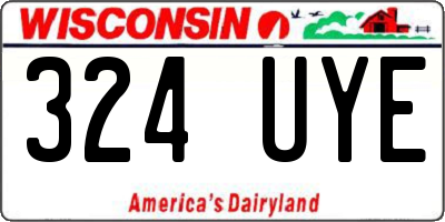 WI license plate 324UYE